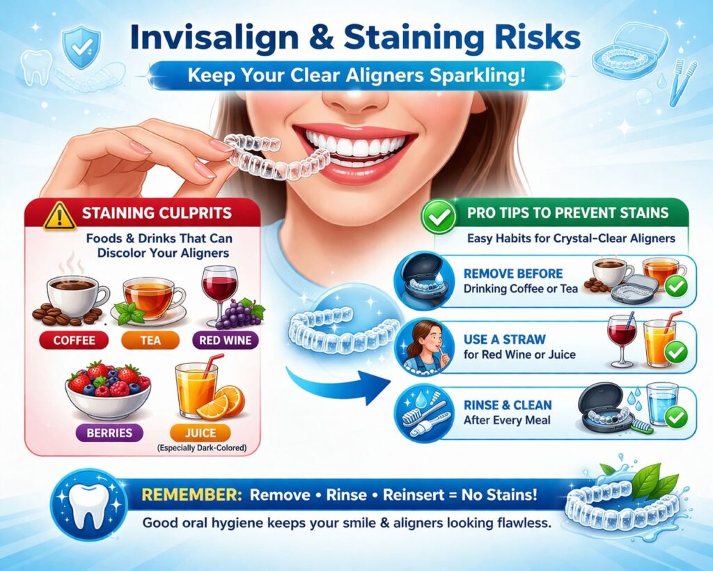 colored foods harmful for invisalign